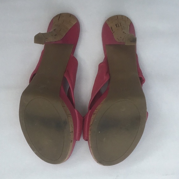 Guess Pink Heels Platform Fashionable Statement Shoes Cork and Genuine Leather - Picture 7 of 8